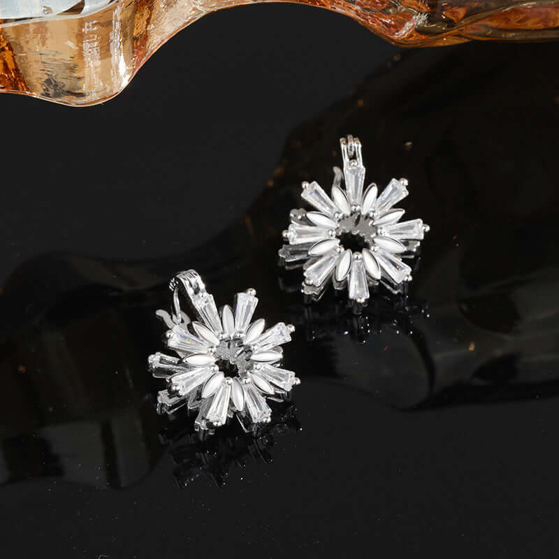 Snowflake Leverback Stud Earrings