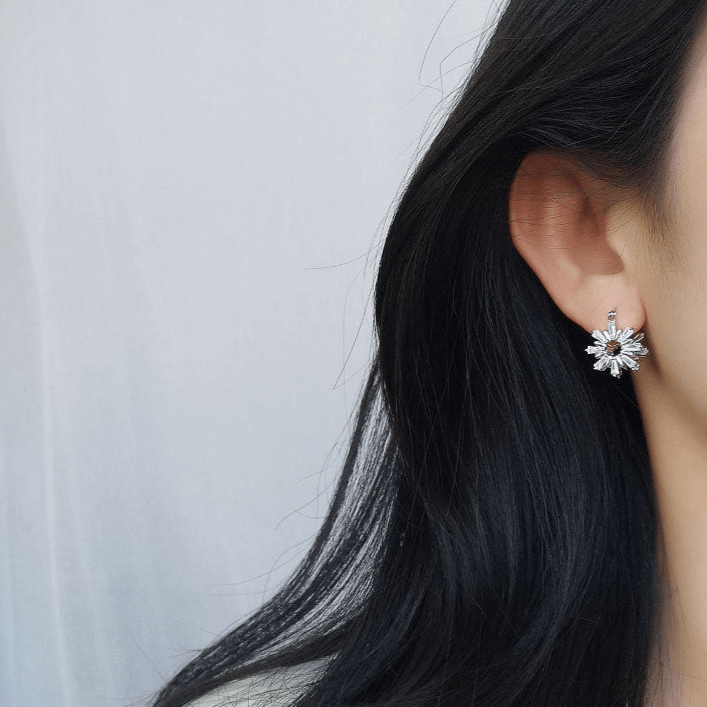 Snowflake Leverback Stud Earrings