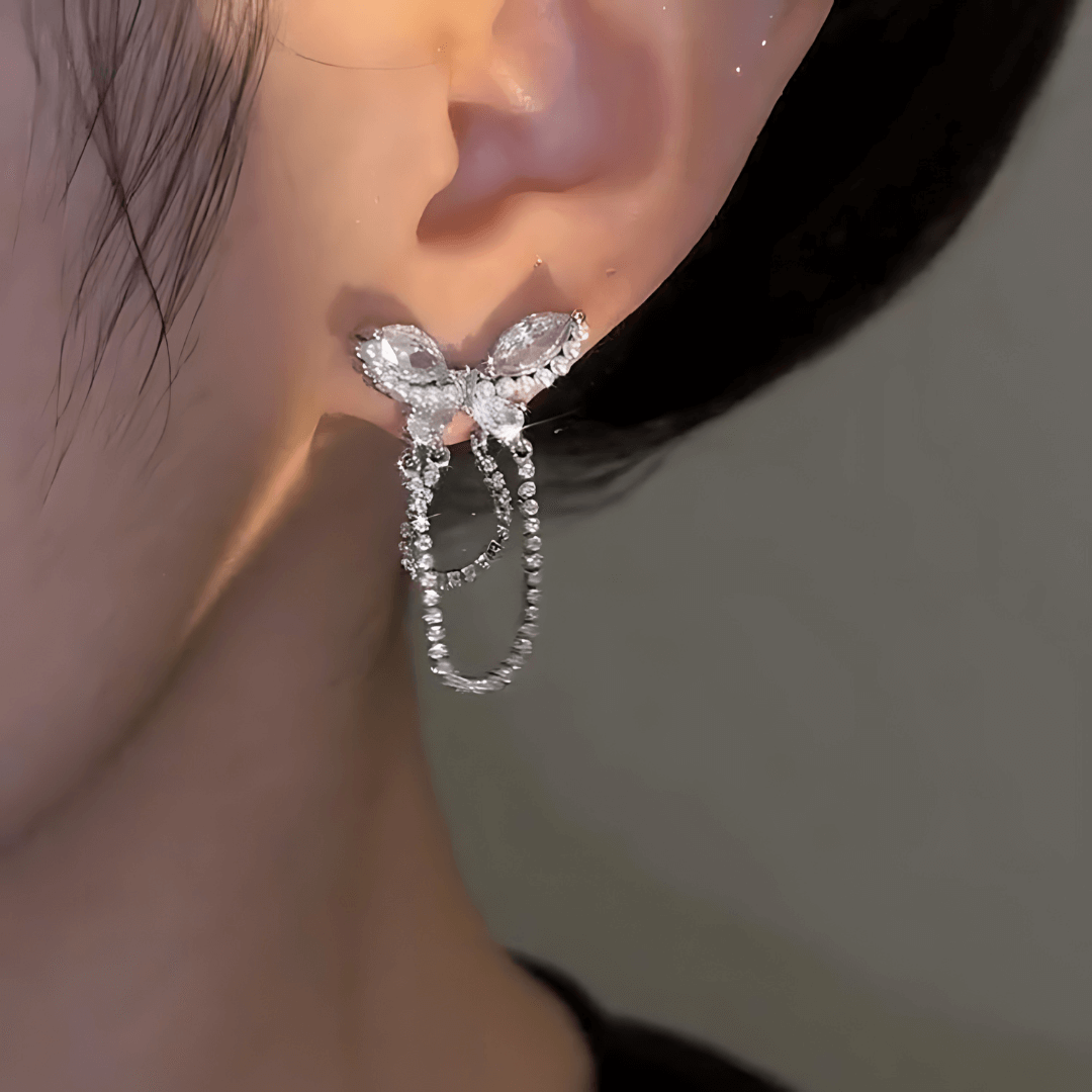 Sparkle Butterfly Drop Earring