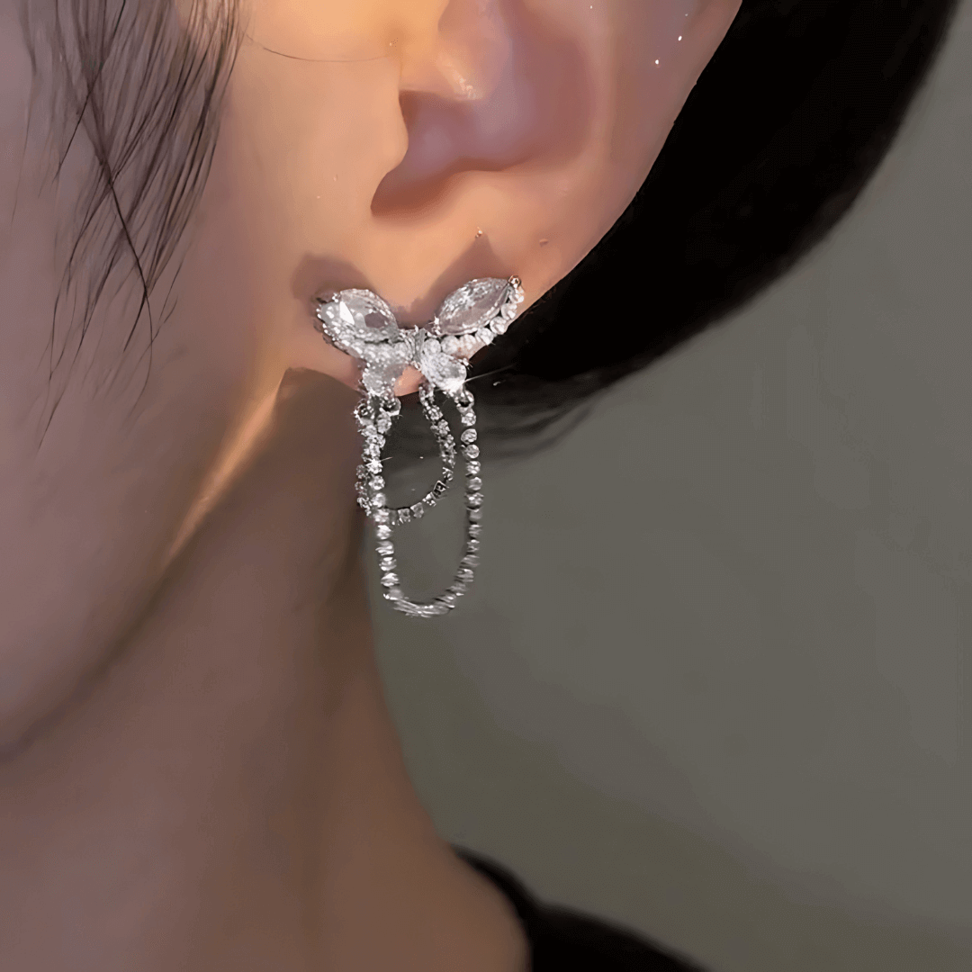 Sparkle Butterfly Drop Earring