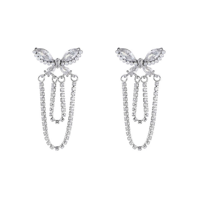 Sparkly Butterfly Drop Earrings