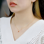 Spessartine Garnet Red Halo Pendant & Charm