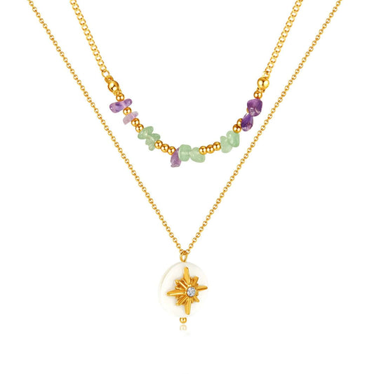 Star Pendant Gold Layering Necklace