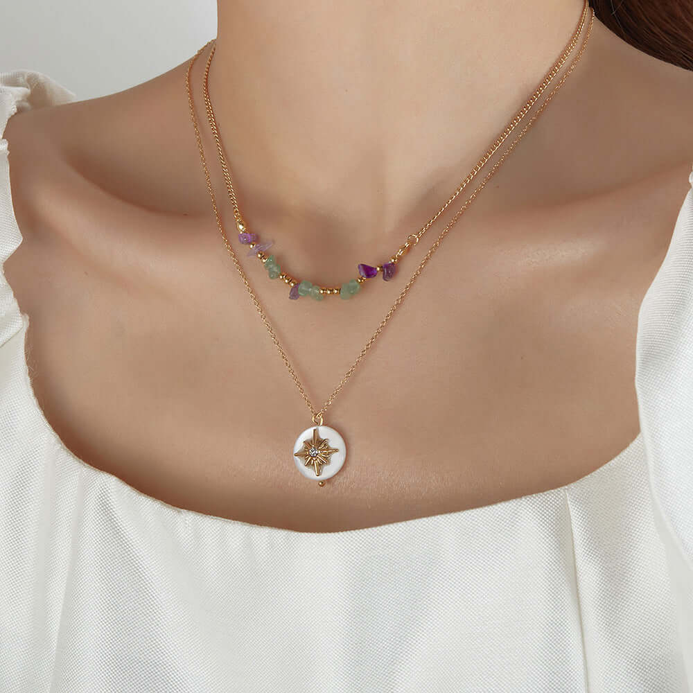 Star Pendant Layering Necklace