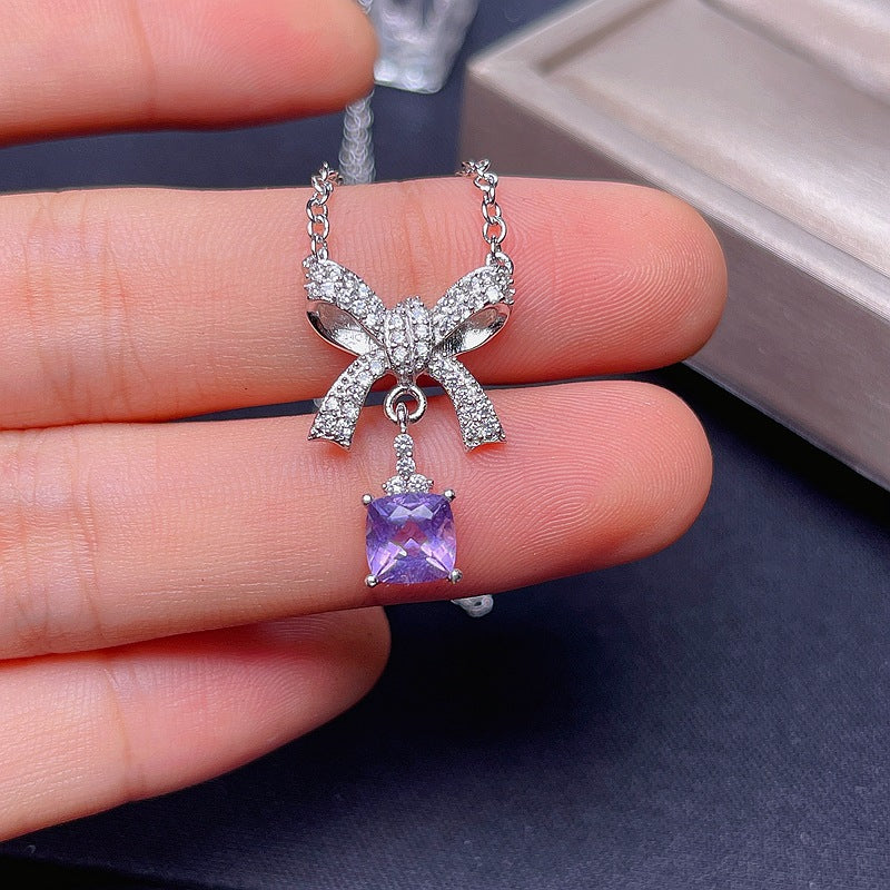 Sterling Silver Amethyst Knot Necklace