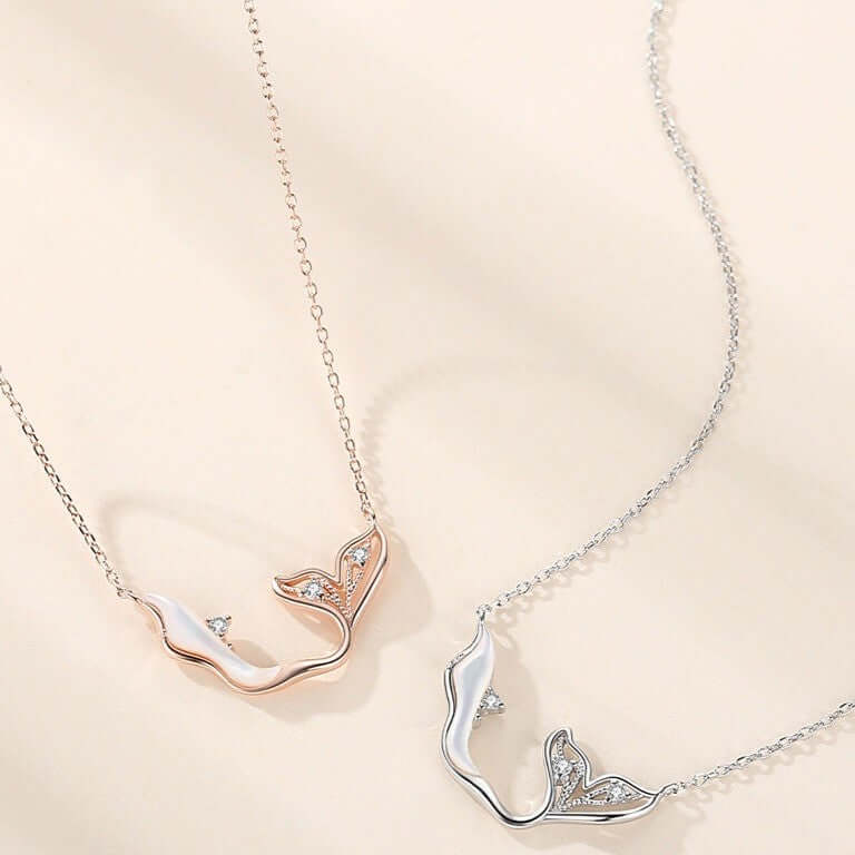 Sterling Silver CZ Dolphin Pendant Necklace