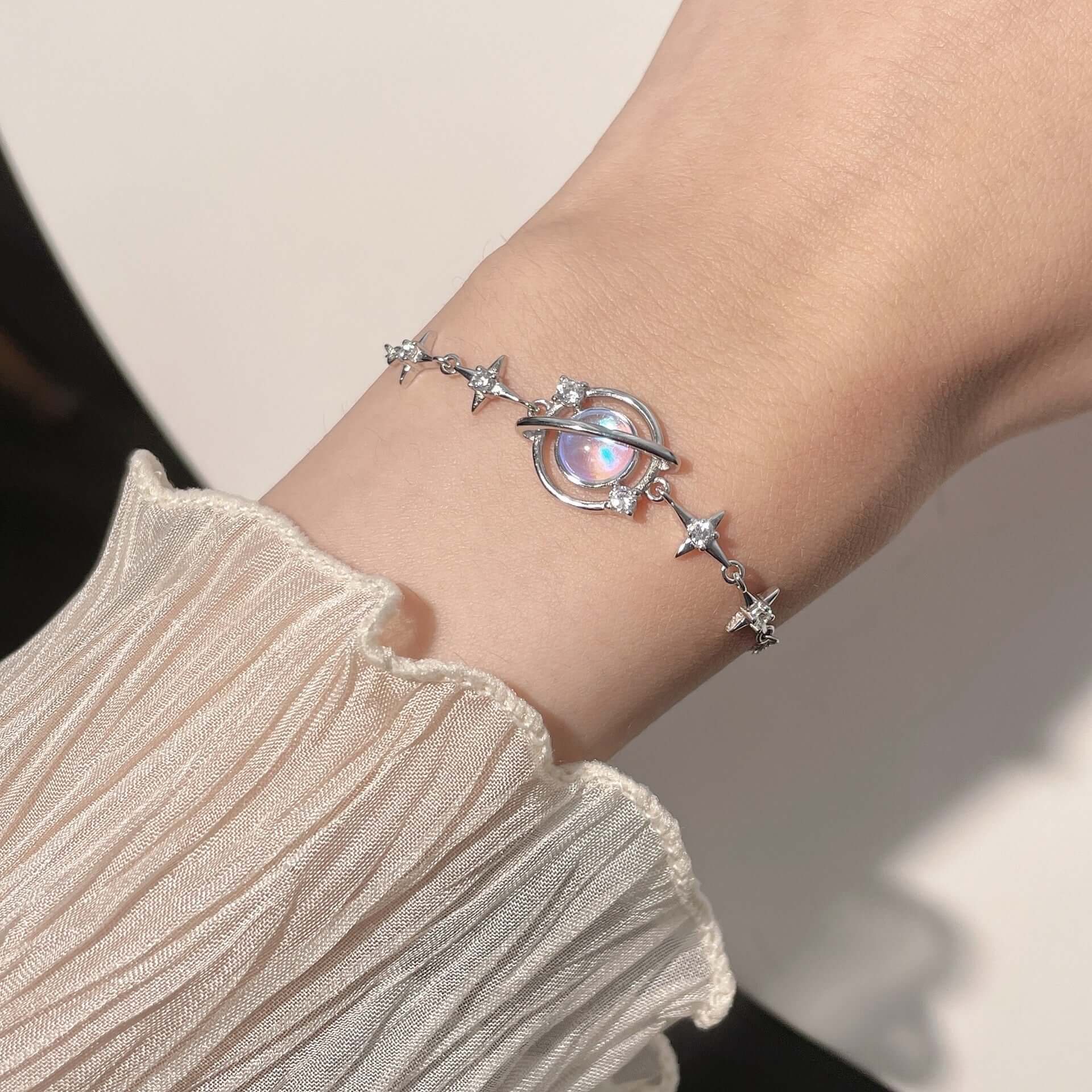 Sterling Silver Celestial Moon Bracelet