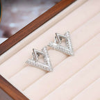Two Ways Essential V Shaped Chevron Front Back Ear Jacket Earrings