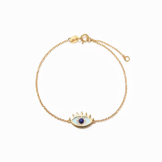 Sterling Silver Evil Eye Bracelet Gold