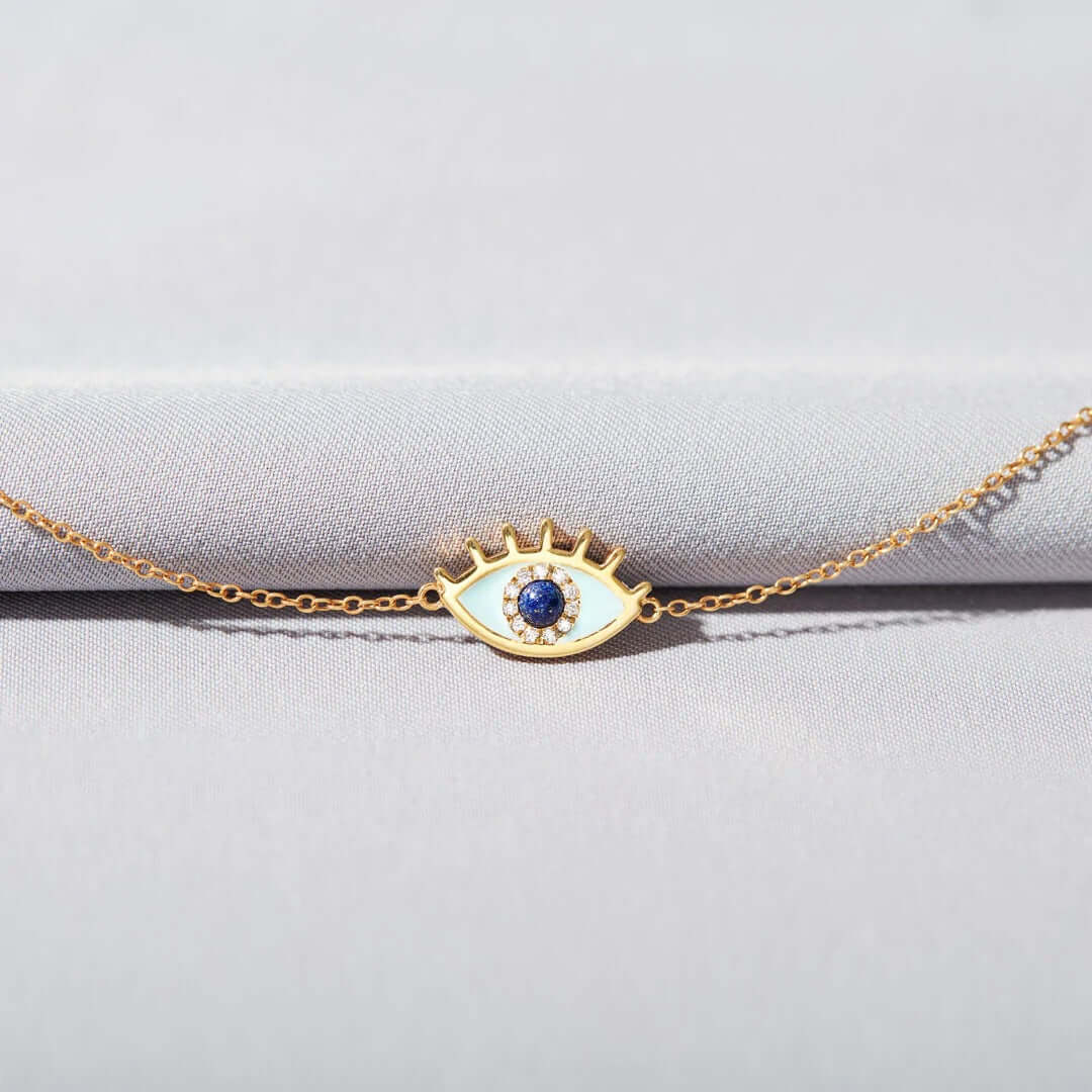 Sterling Silver Evil Eye Gold Bracelet