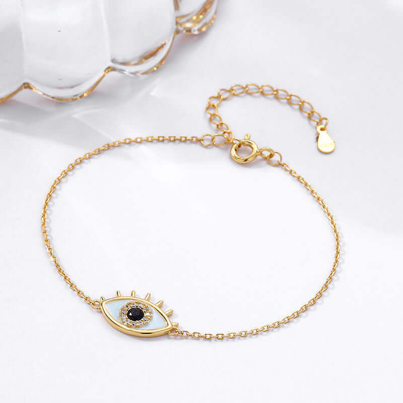 Sterling Silver Gold Eye Bracelet