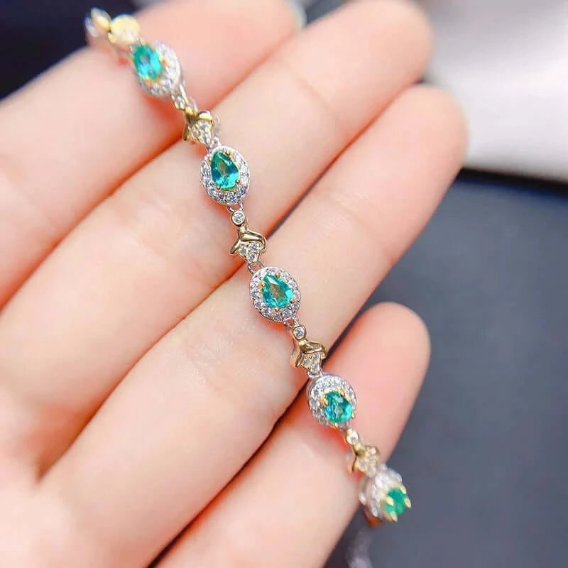 Sterling Silver Green Topaz Bracelet