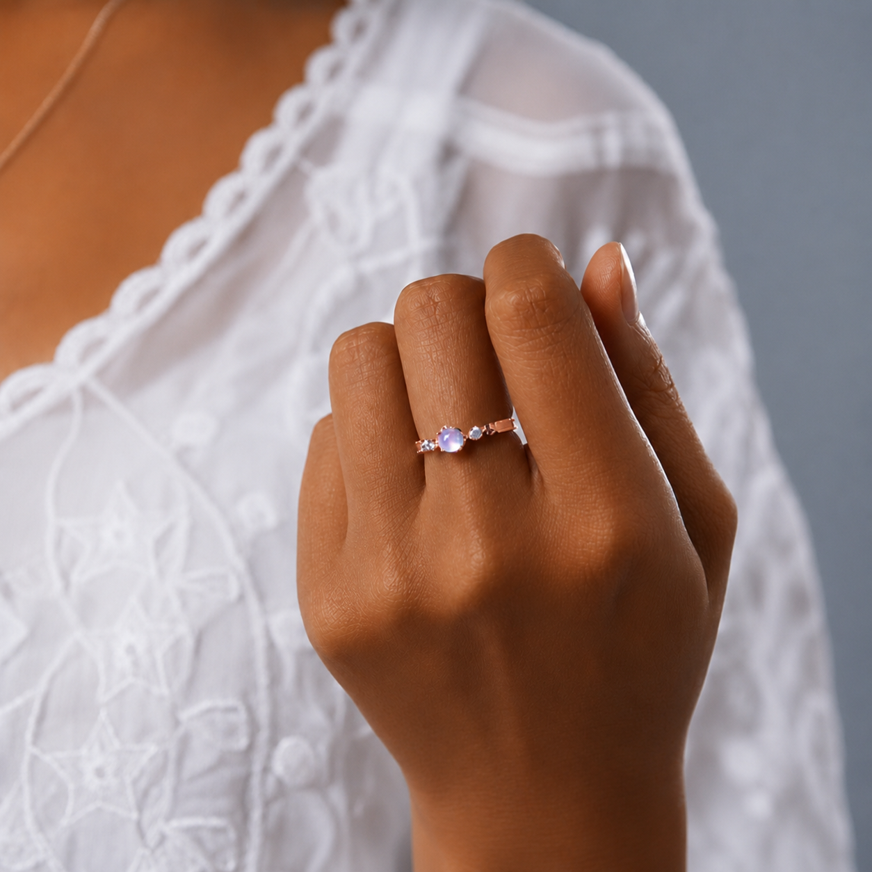 Sterling Silver Moonstone Gemstone Ring
