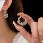 Sterling Silver Spiral Triangle Earrings