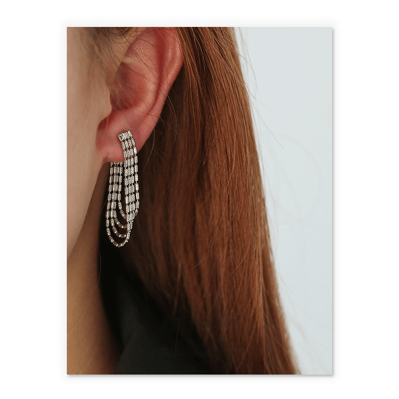 Sterling Silver Tassel Drop Earrings