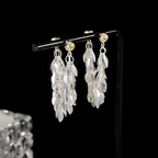 Sterling Silver Tassel Leaf Drop Earrings