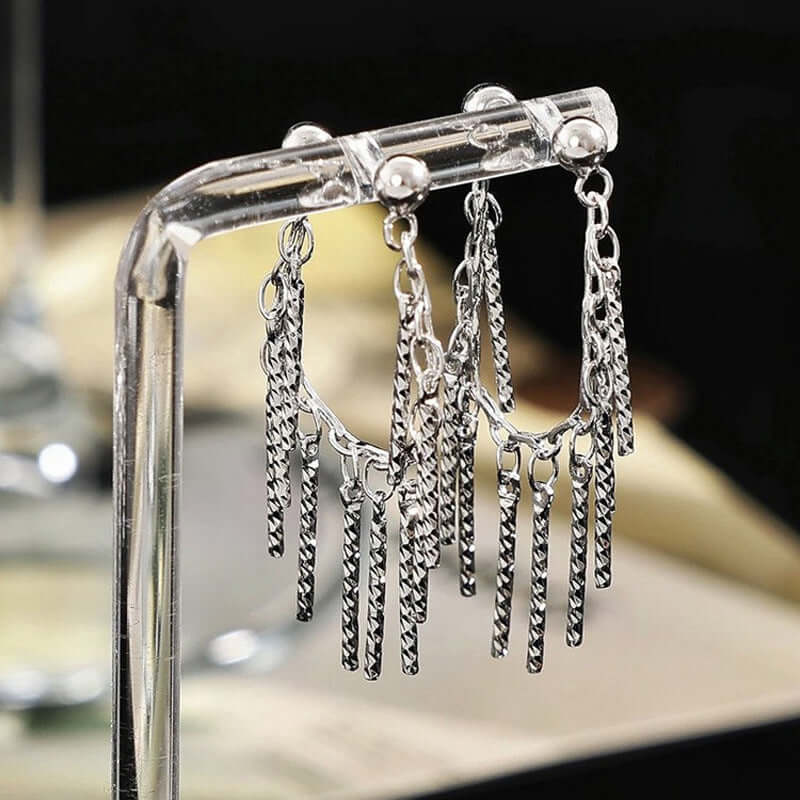 Sterling Silver Waterfall Tassel Earrings