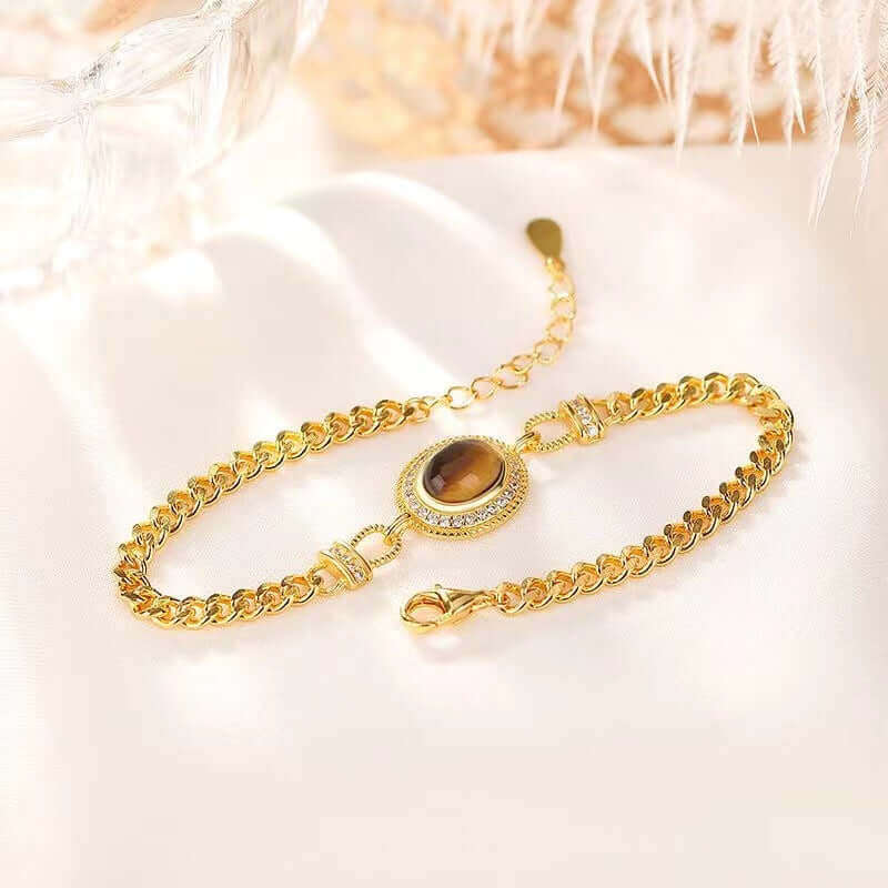 Stone Cuban Chain Bracelet 