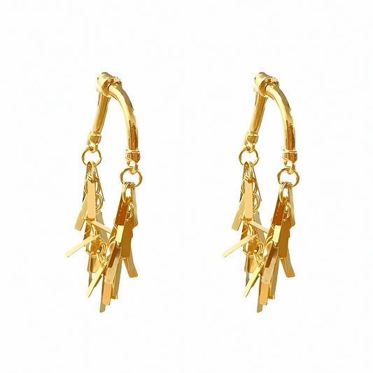 Stylish Geometric Tassel Hoop Earrings