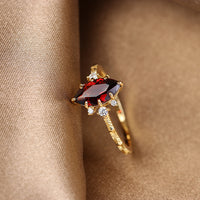 Natural Marquise Red Ruby July Birthstone Ring