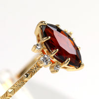 Natural Marquise Red Ruby July Birthstone Ring