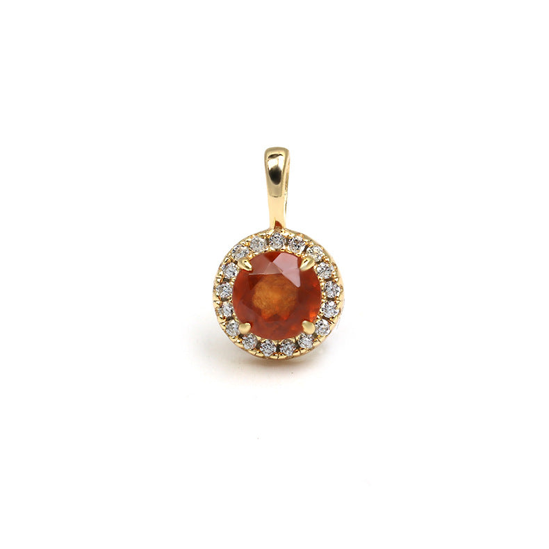 Spessartine Garnet Pendant Necklace, Garnet Red Pendant