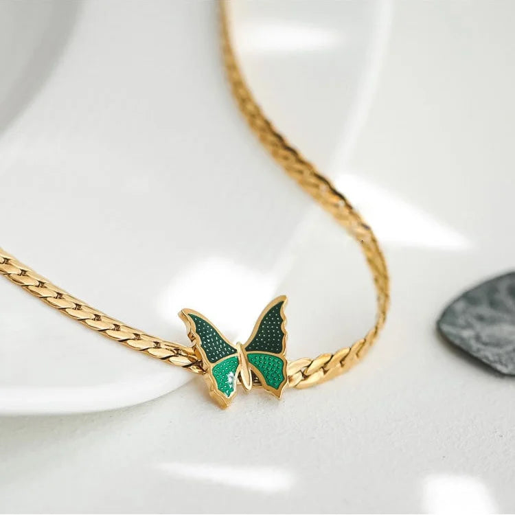 Titanium Butterfly Anklet Chain