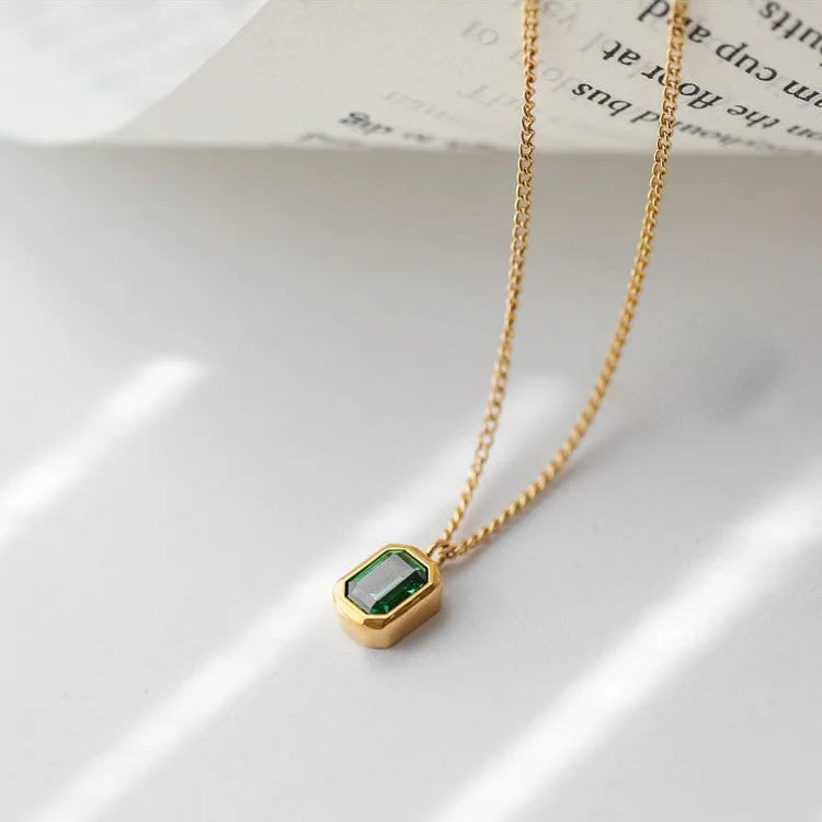Vintage Titanium Green Crystal Waterproof Anklet Chain Bracelet