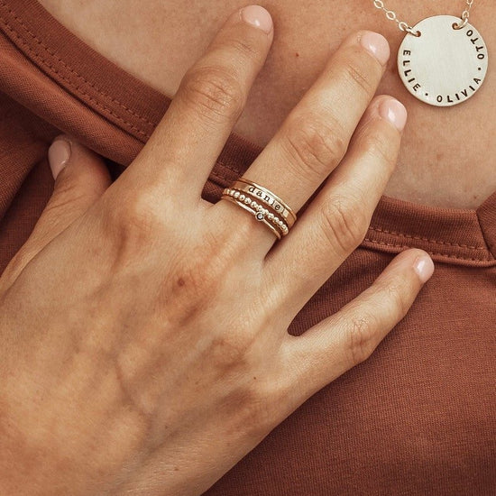 Custom Name Engraving Stacking Ring Set | TP004