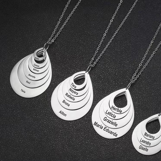 Rose Gold Custom Engraving Name Chain Necklaces