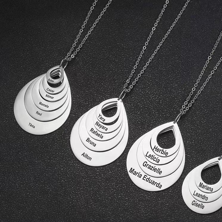 Rose Gold Custom Engraving Name Chain Necklaces