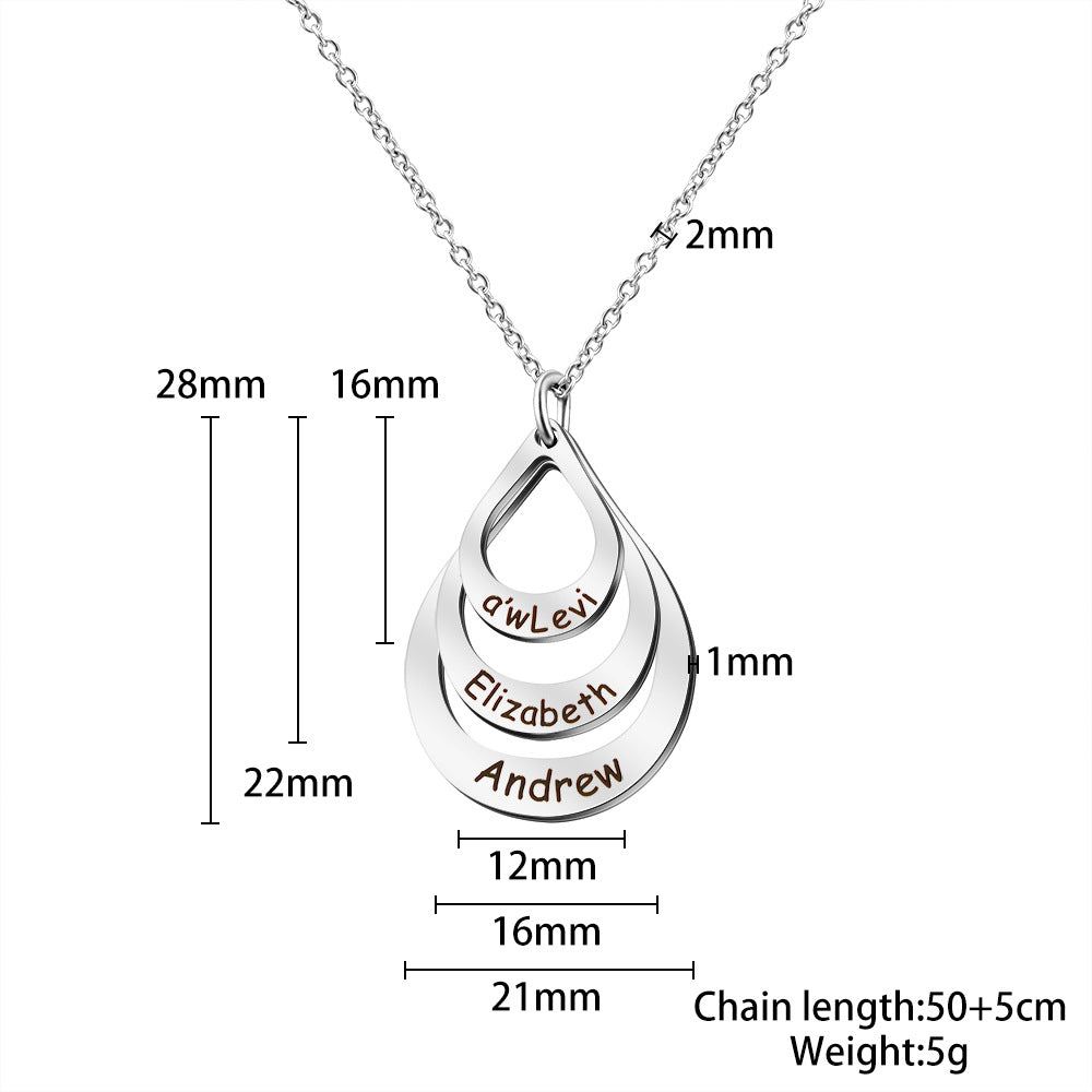Rose Gold Custom Engraving Name Chain Necklaces