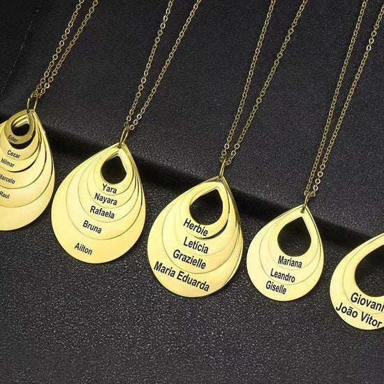 Rose Gold Custom Engraving Name Chain Necklaces