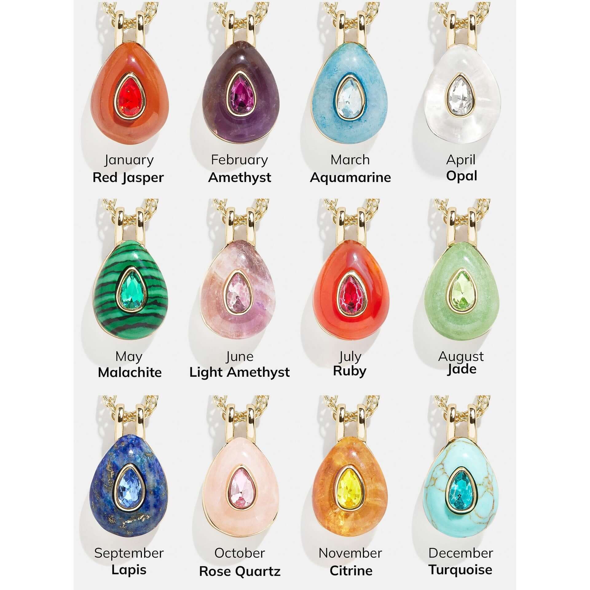 Teardrop Birthstone Pendant