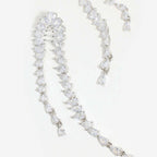 Teardrop CZ Silver Waterfall Earrings