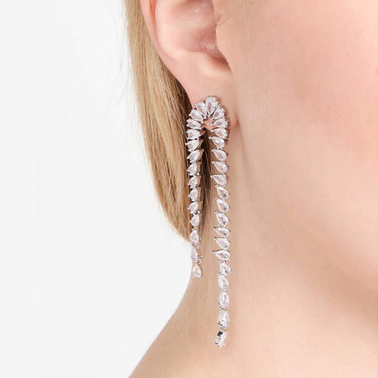 Teardrop CZ Waterfall Earrings