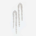 Teardrop CZ Waterfall Fringe Earrings