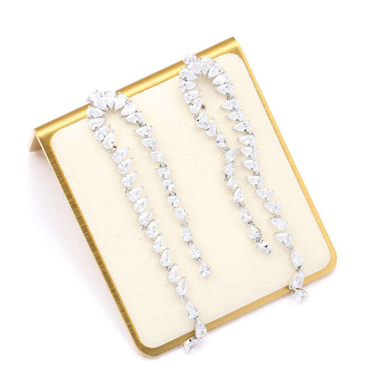 Teardrop Zircon Waterfall Earrings