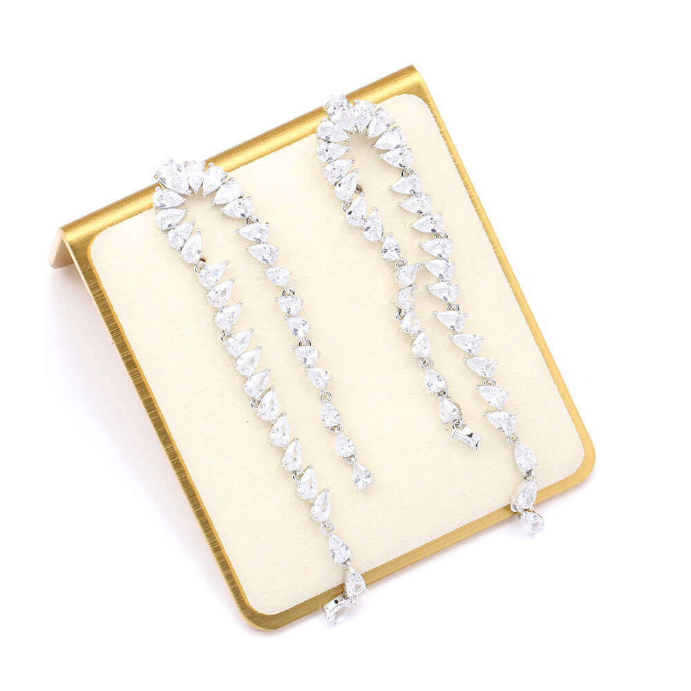 Teardrop Zircon Waterfall Earrings