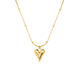 Titanium Gold Heart Pendant Satellite  Necklace