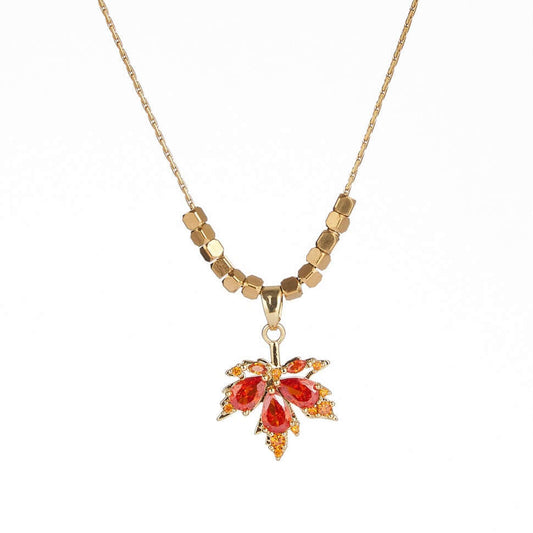 Titanium Maple Leaf Necklace