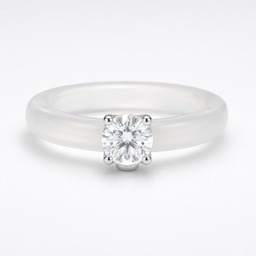 Translucent White Chalcedony Ring