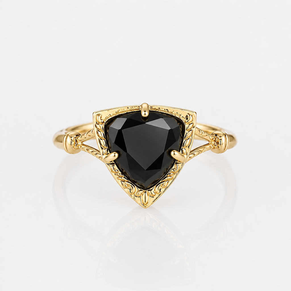Trillion Black Onyx Flow Ring