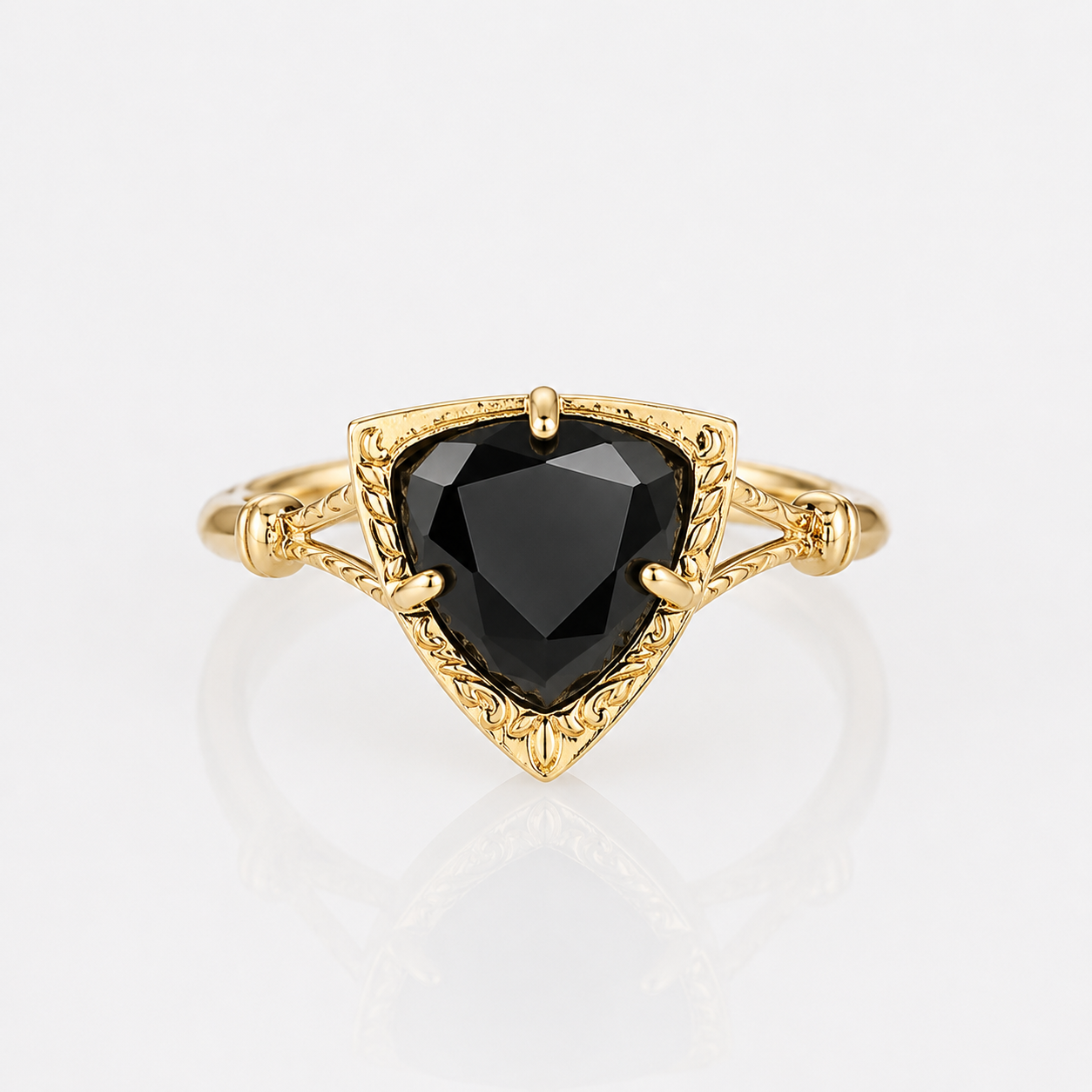 Trillion Black Onyx Flow Ring