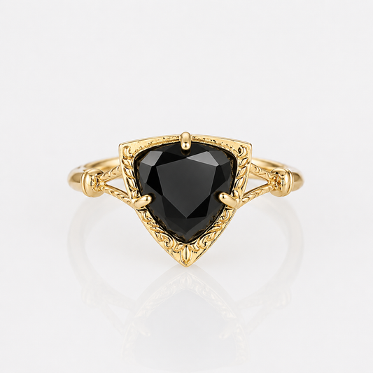 Trillion Black Onyx Flow Ring