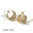 Chunky Beaded Fat Hoop Earrings Two Tone