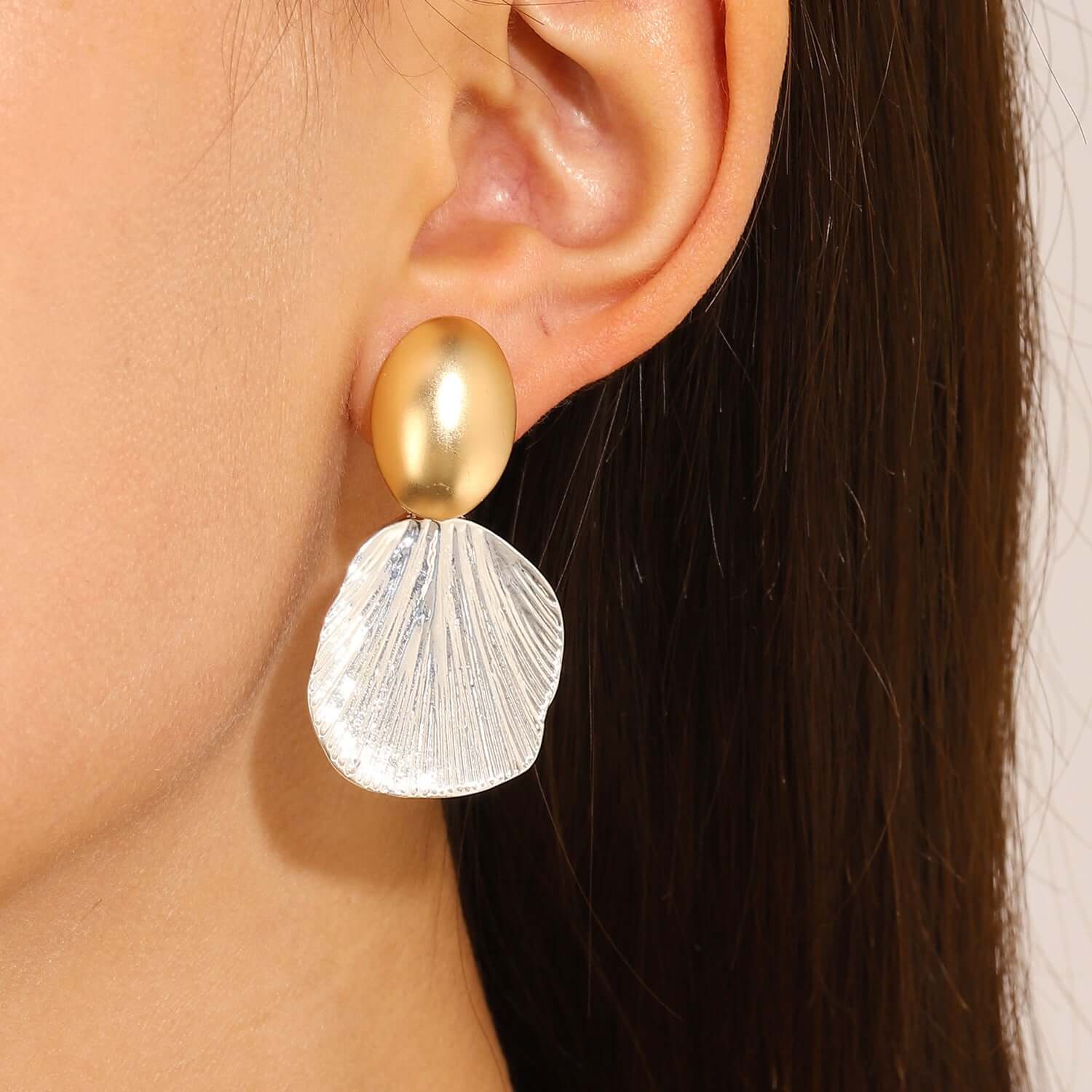 Two Tone Shell Earrings  