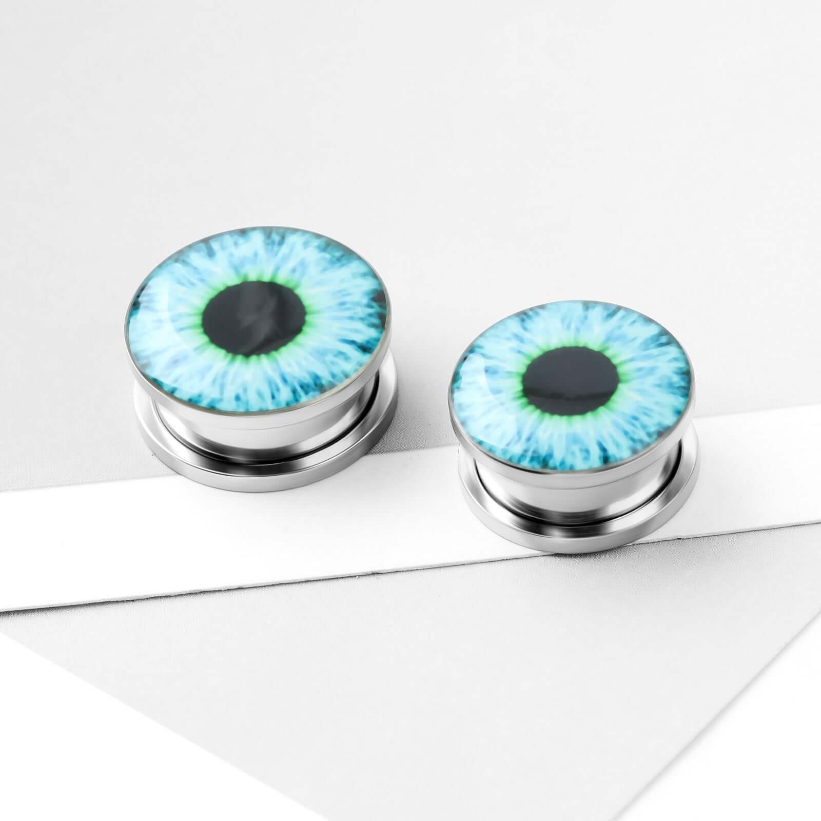 Evil Eyes Single Flare Ear Tunnel Plugs Set