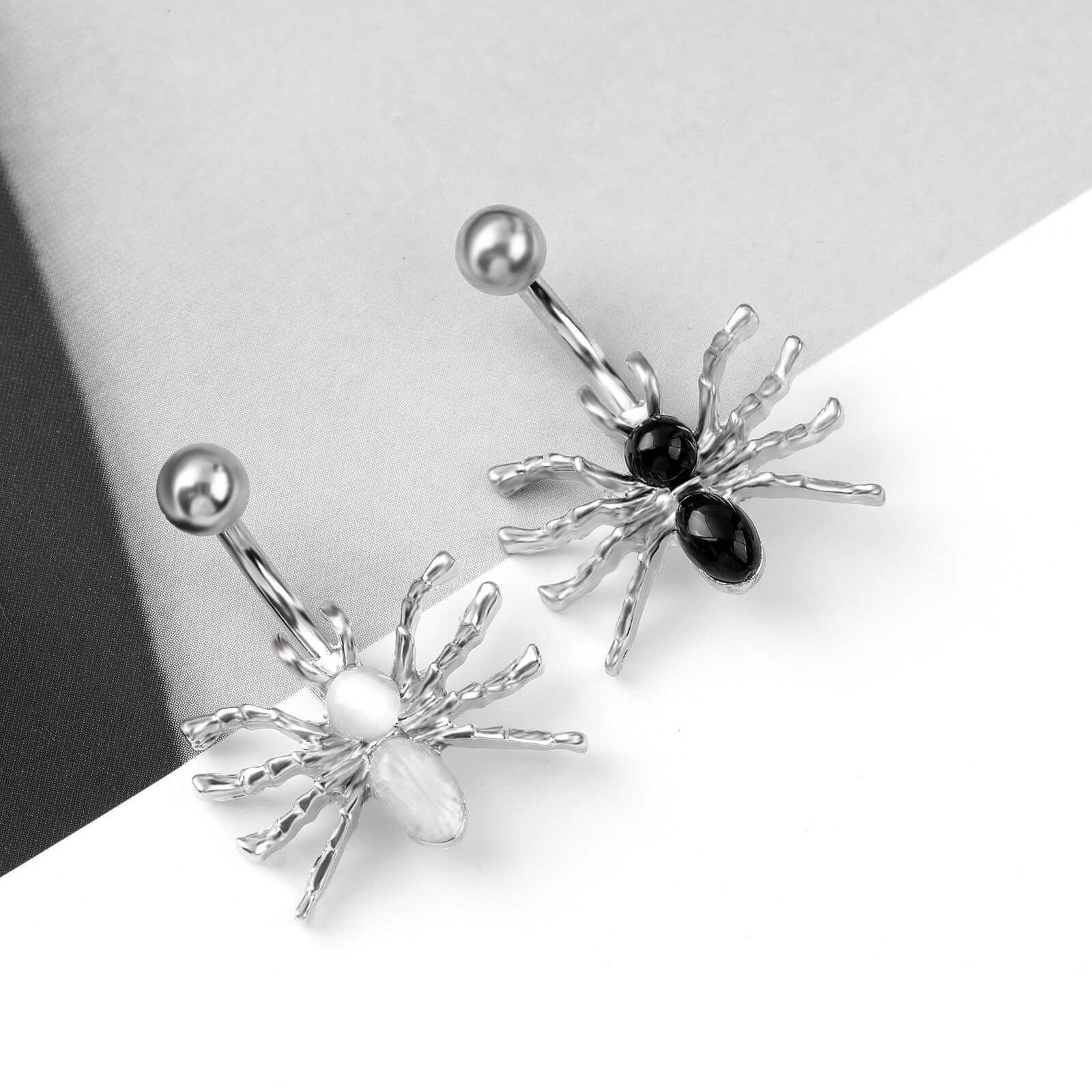 belly ring, belly piercing, belly button piercing, belly button rings, spider belly ring, halloween gift, halloween jewelry