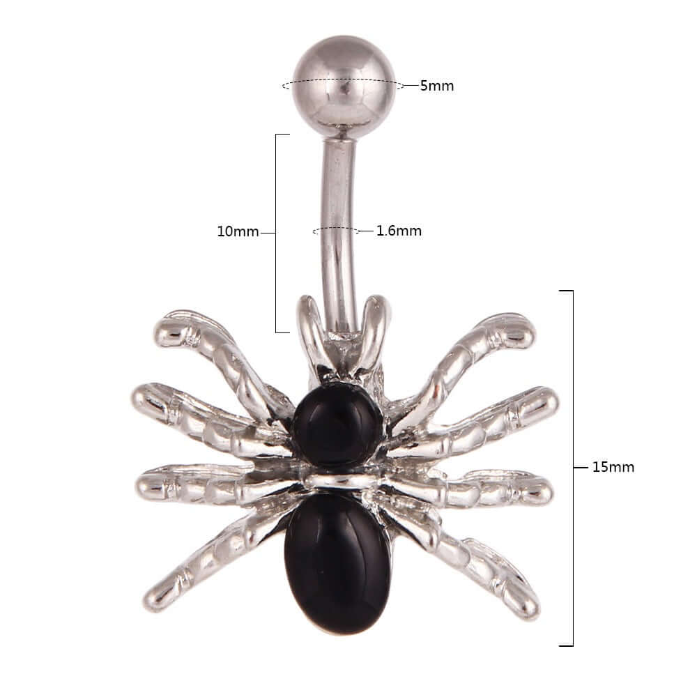 belly ring, belly piercing, belly button piercing, belly button rings, spider belly ring, halloween gift, halloween jewelry